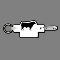 Key Clip W/ Key Ring & Steer (Silhouette) Key Tag